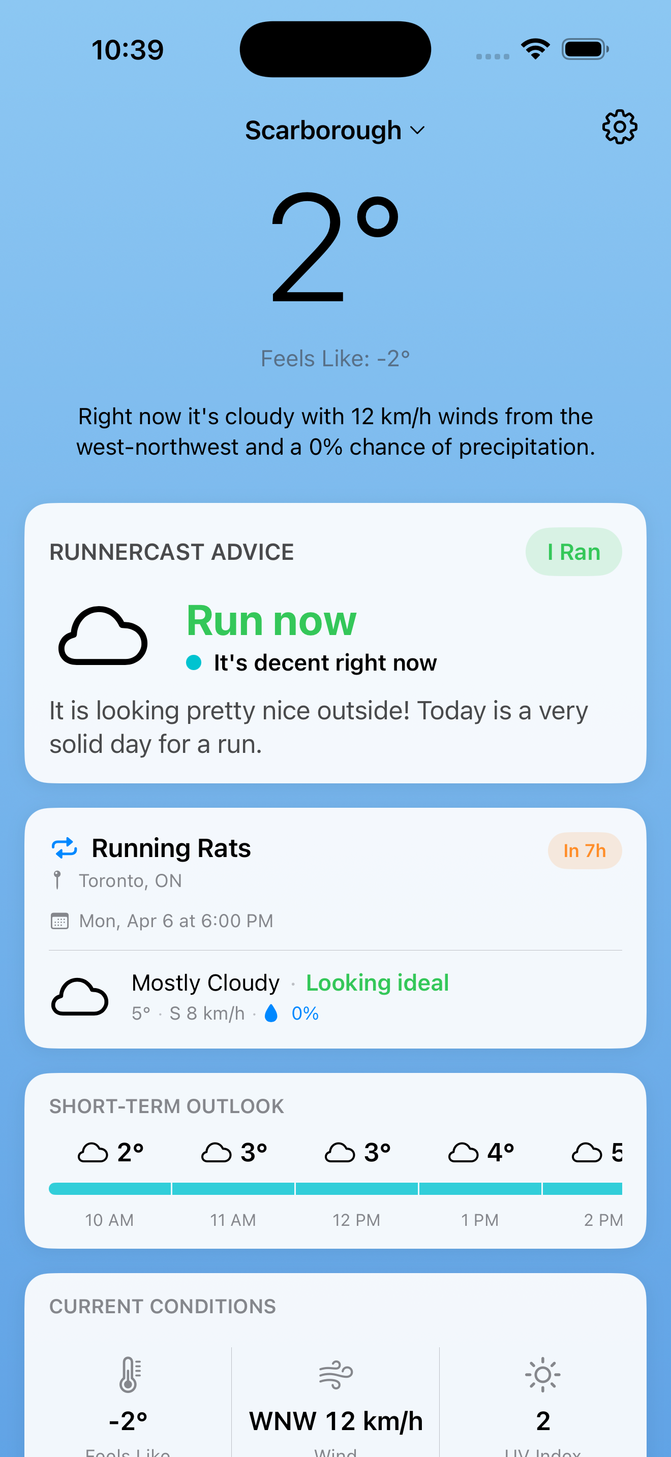 RunnerCast event view